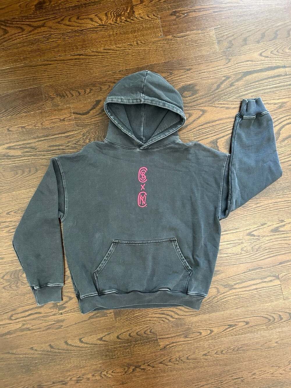 Skinny Boys Club Overdyed Graphic Pullover Hoodie Size L